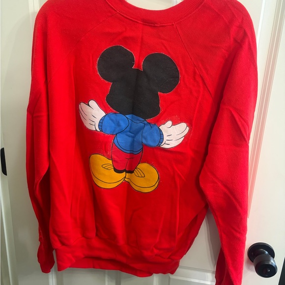 Vintage 1980s handmade iron on Disney Mickey Mouse sweatshirt L/XL collectible - Picture 4 of 6